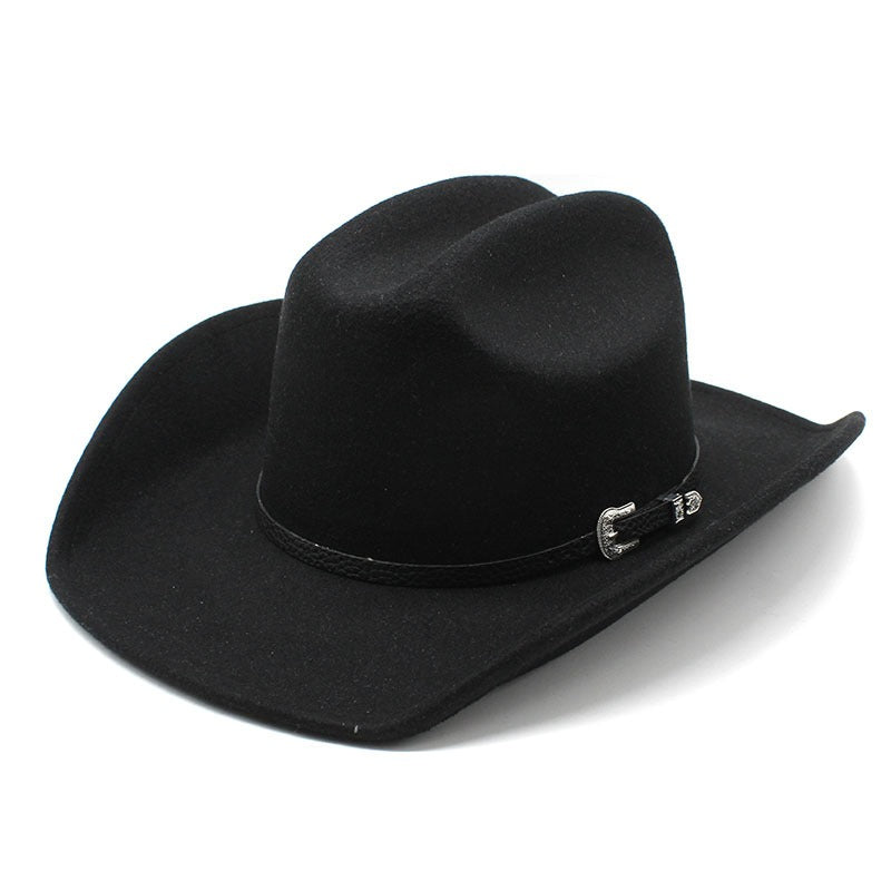 Western Europe and The United States Cowboy Hat Men and Women Fashion Word Top Wool Hat Ethnic Tibetan Cowboy Hat